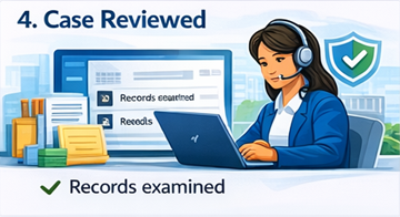 ExusTrans support agent reviewing billing records and dispute documentation