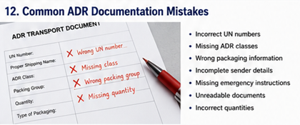 Common ADR dangerous goods paperwork mistakes and transport compliance errors