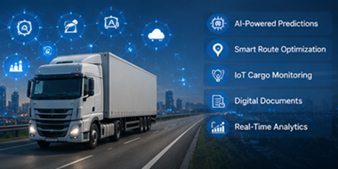 Future logistics technologies with AI shipment tracking smart transport systems and automated delivery visibility
