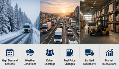 Busy seasonal freight transport and logistics demand in Europe